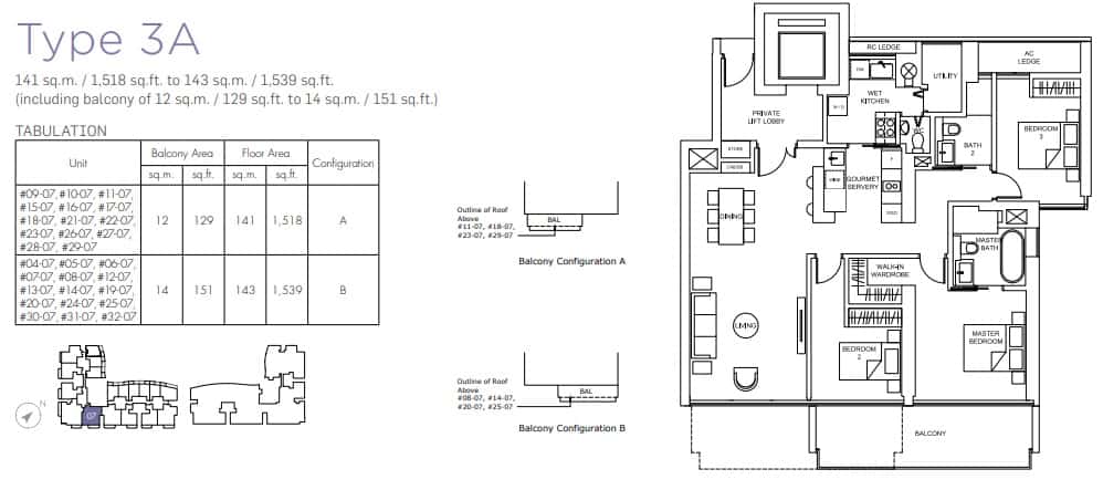 Marina One Residences 3BR Type 3A